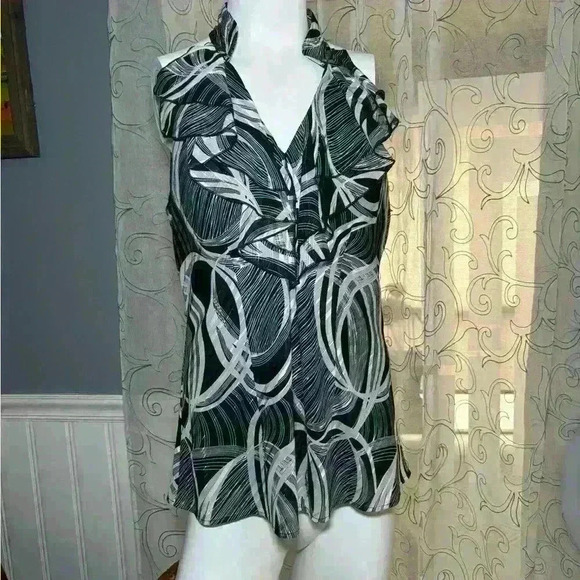 VINTAGE Cache ruffled, cocktail party, Martini’s in Manhattan, LA Law, size: L - Picture 2 of 6